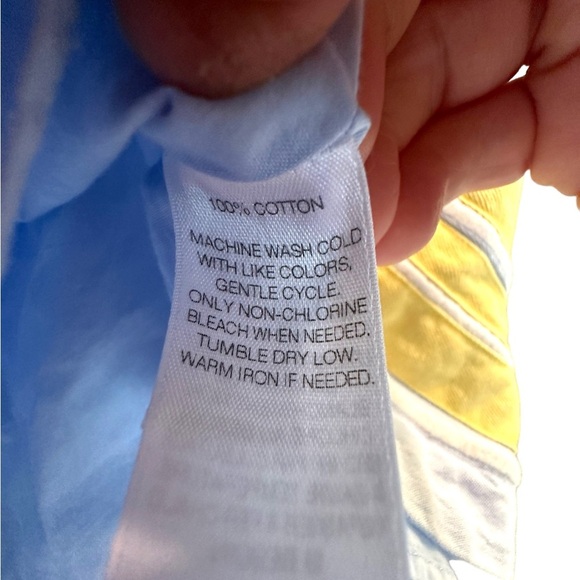 Vineyard Vines Women’s Border Stripe Oxford Swing Skirt Sz 6 Butter Yellow/ Blue - Picture 9 of 9